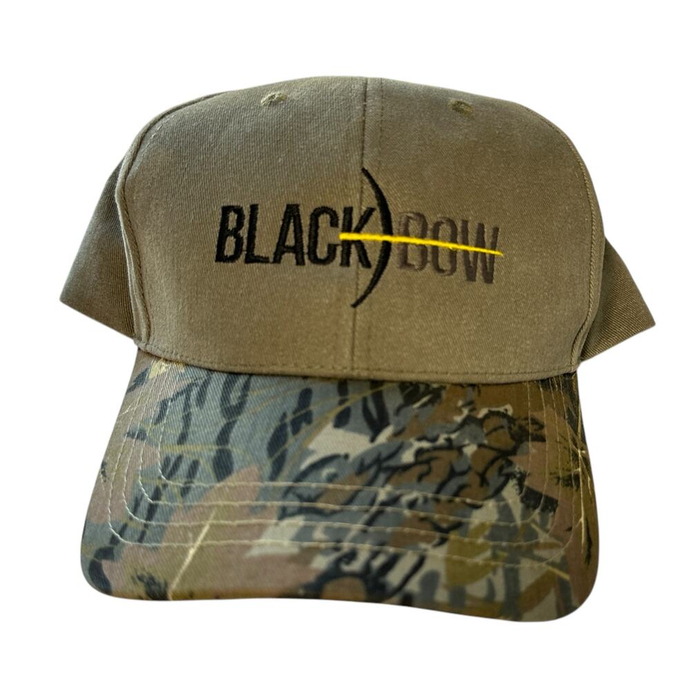 Black Bow Hunting Camo Baseball Cap Cotton Adjustable Strap Back Men's